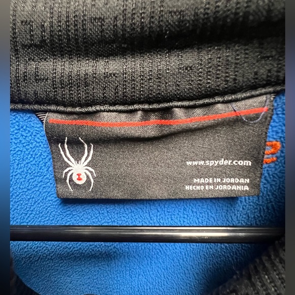 SPYDER MEN’S FULL ZIP SWEATER FLEECE LINED JACKET. BLUE & BLACK. SIZE XL - Picture 6 of 6